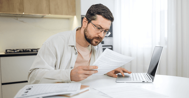 A parent checking EHCP form