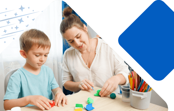 A tutor working with a student with Private Tutition
