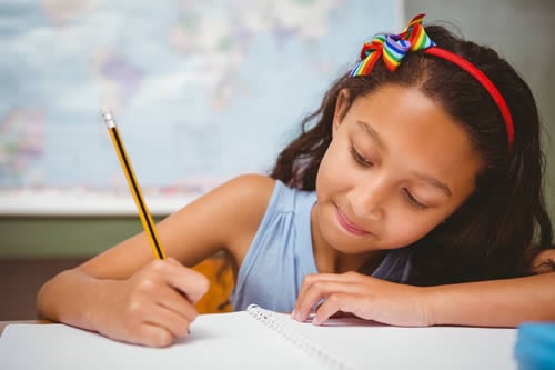 child writing in their journal