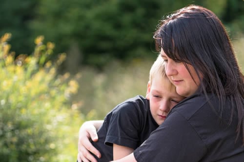 mother with emotional child