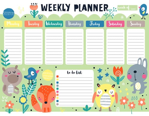 childrens planner and todo list