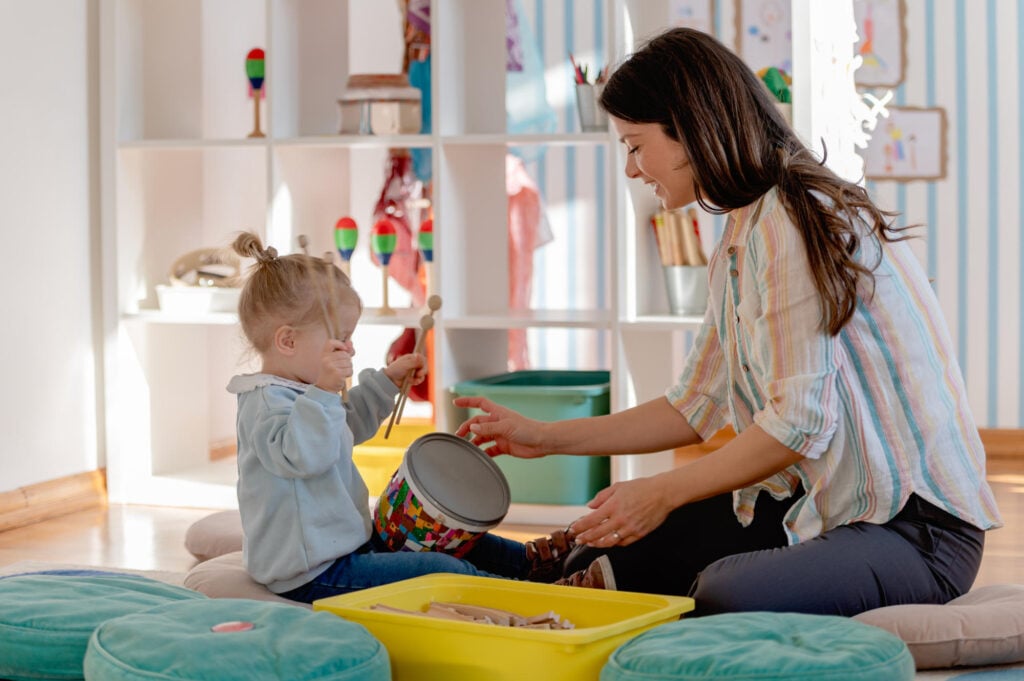 sensory play with child