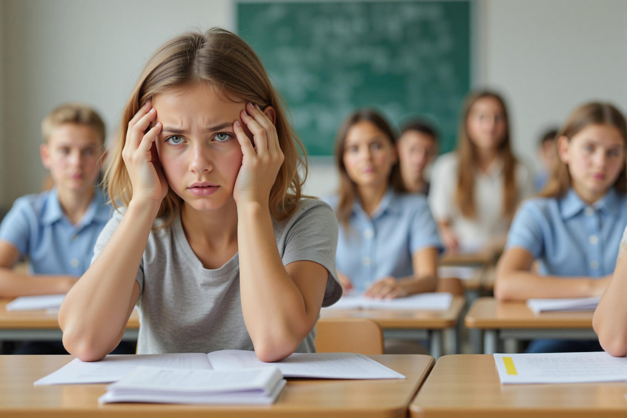 anxious child at school