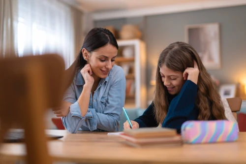 tutor with autism student