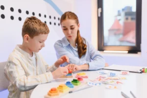 Tutor using visual learning with autism student