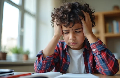 child struggling to read