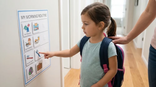 send child using a visual schedule